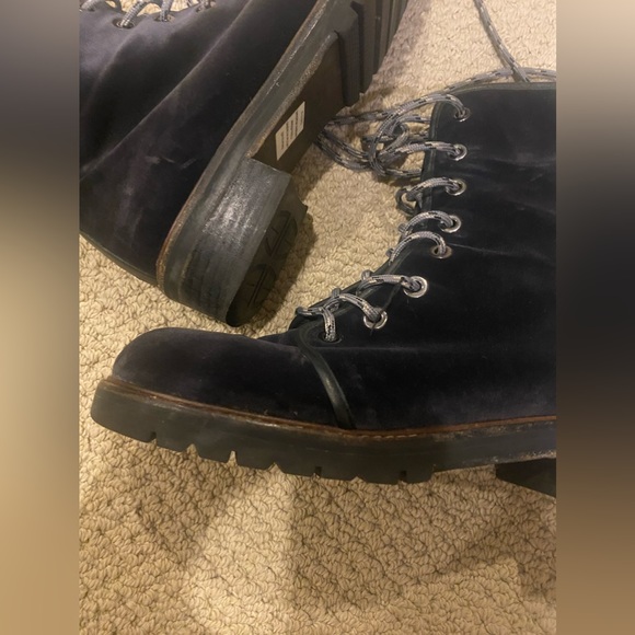 Stuart Weitzman Metermaid Boot Emerald Velvet size 10great condition heeled boot - Picture 2 of 10